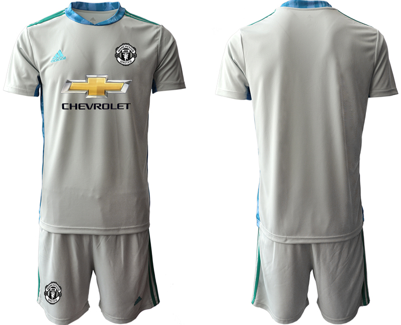 Men 2020-2021 club Manchester United grey goalkeeper Soccer Jerseys